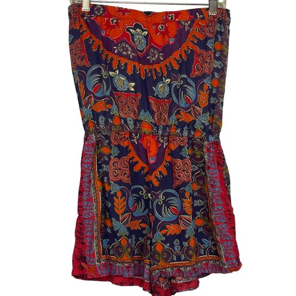 Vintage Angie Y2K Boho Strapless Romper One Piece Large - Picture 2 of 4